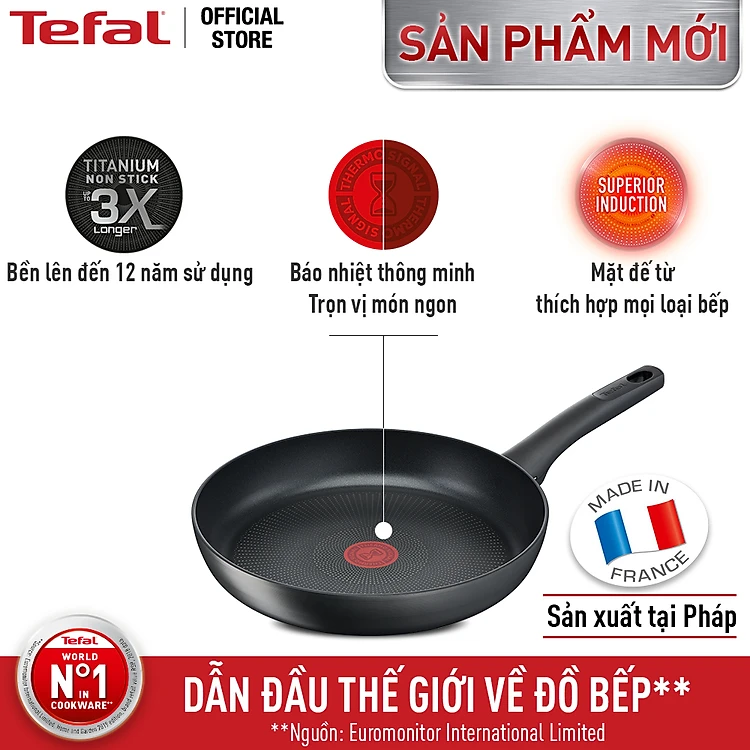 Chảo chiên chống dính đáy từ Tefal Ultimate 26cm, dùng cho mọi loại bếp - Sản xuất tại Pháp - Hàng chính hãng