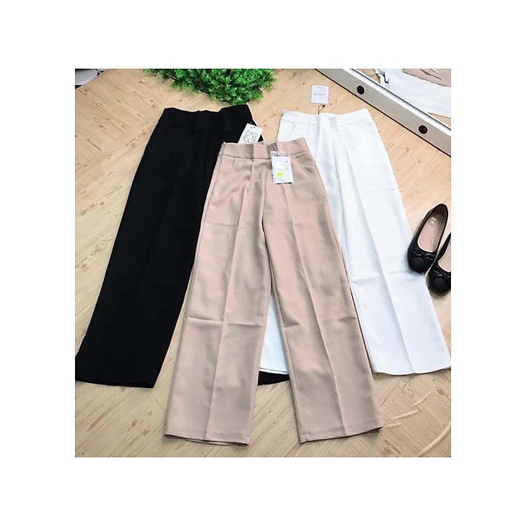 Quần Tây Ống Rộng Khóa Sườn Eo Thon HT6