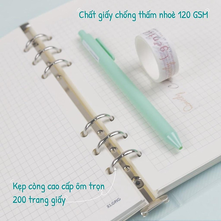 Sổ Caro file Binder kẹp còng Klong A5 (100 tờ) - Ảnh 2