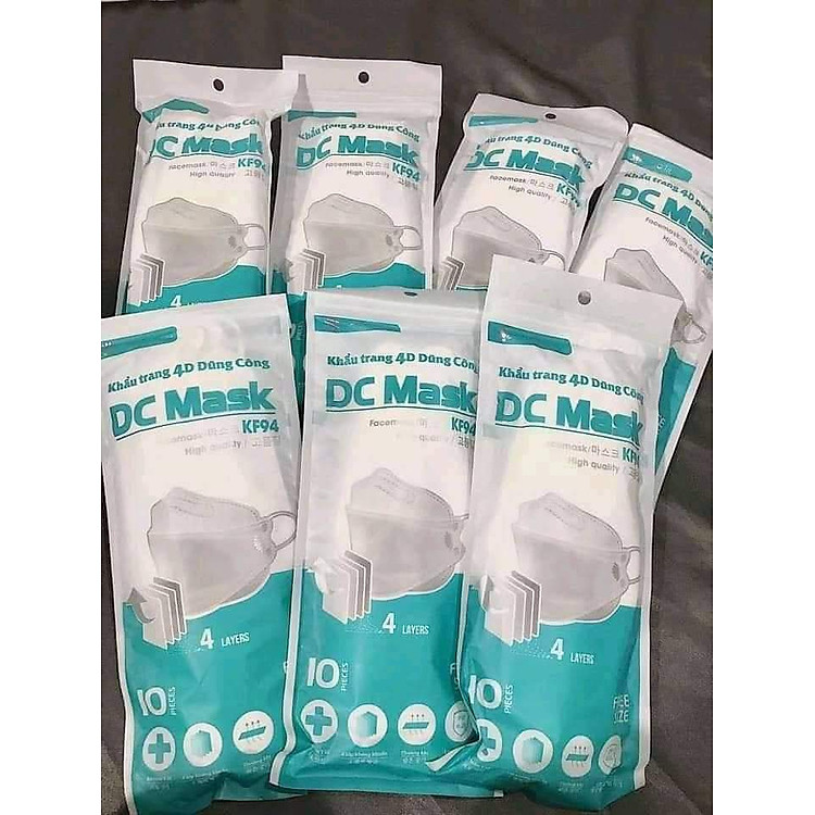 Sét Khẩu Trang Kf94 trắng Cao Cấp Hoàng Dũng 4D Mask- Khẩu Trang Công Nghệ Hàn Quốc