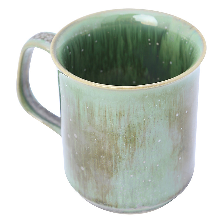 Cốc cà phê lớn Đông Gia – màu men hỏa biến xanh crystal 14