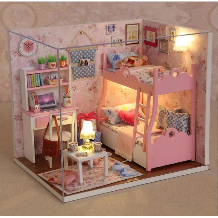 Mô hình nhà búp bê Cute Room - phòng ngủ cho bé gái MOOD OF LOVE (CÓ KÈM BÚP BÊ)