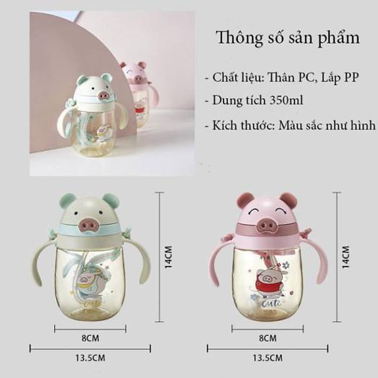 Bình Nước Ống Hút Hình Mũi Lợn Chính hãng Giá tốt - Hình ảnh 5