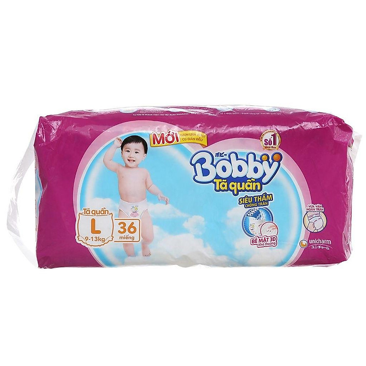 Tã Quần Bobby Gói Lớn L36 (36 Miếng)