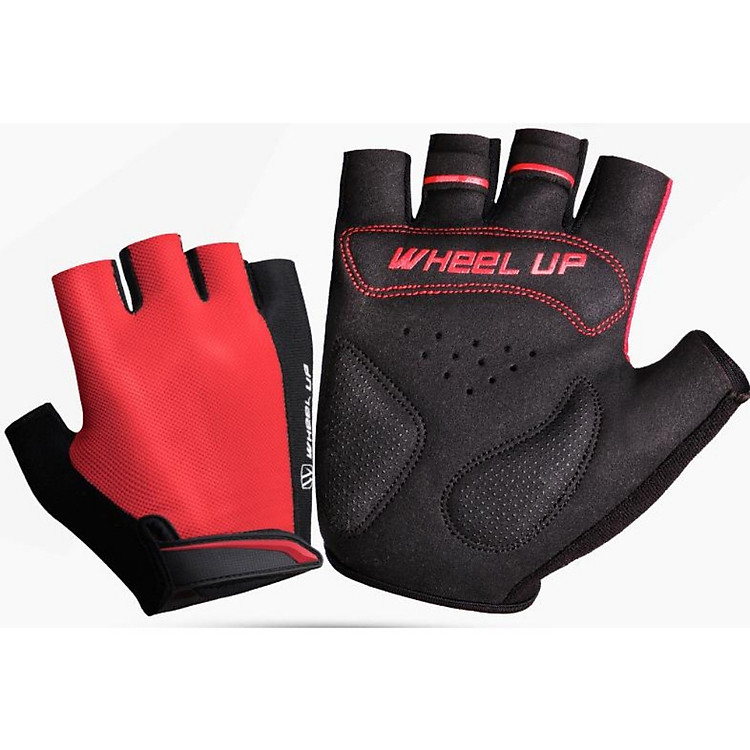 Găng tay Wheel Up chuyên dụng cho đạp xe, đi phượt, đi xe máy đường dài, leo núi, tập gym hở ngón, bảo vệ tay tránh trầy xước, chống trơn trượt, thoáng khí, thân thiện với da tay freesize - Hàng chính hãng