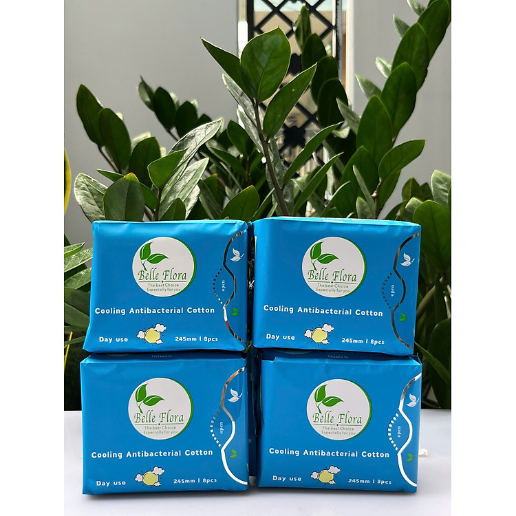 Bộ Băng Vệ Sinh Belle Flora Ban Ngày Cotton - combo 4 gói