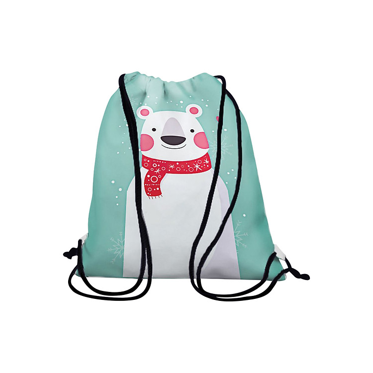 Túi Rút Unisex In Hình Gấu Quàng Khăn - Bdcd006