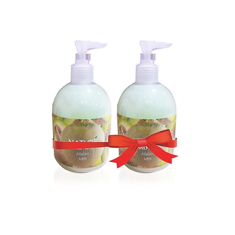 Combo 2 chai nước rửa tay thiên nhiên Lamcosmé (500ml) Hương Dưa lưới, diệt khuẩn hơn 99%. Tặng Gel rửa tay khô 3K