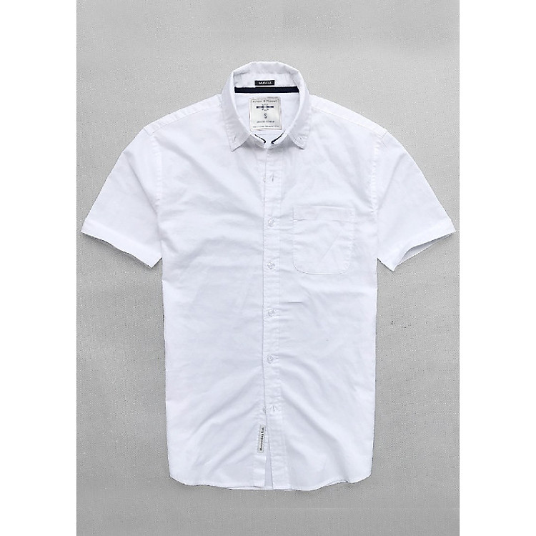 Áo sơ mi nam tay ngắn vải Oxford cao cấp phù hợp công sở trắng ND07