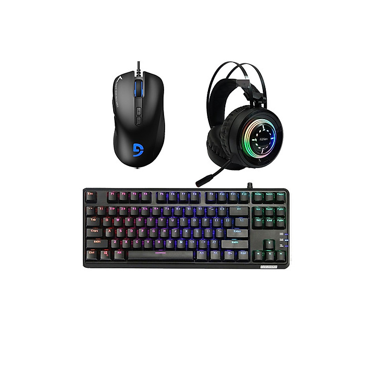 Combo Gaming Mouse Fuhlen G90 + Bàn Phím Fuhlen M87s Blue Switch + Tai Nghe Fuhlen H200 - Hàng Chính Hãng