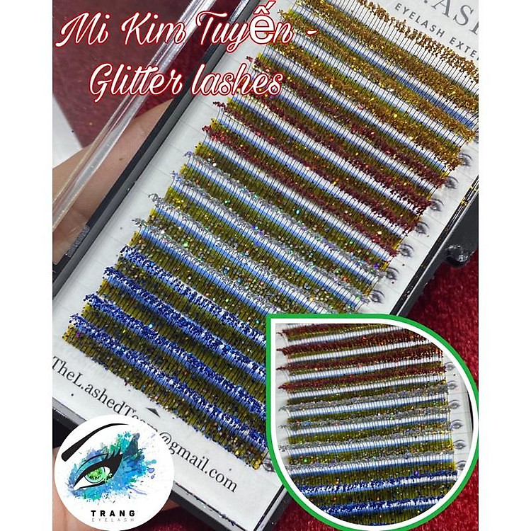 Lông mi nối, lông mi kim tuyến, siêu đẹp