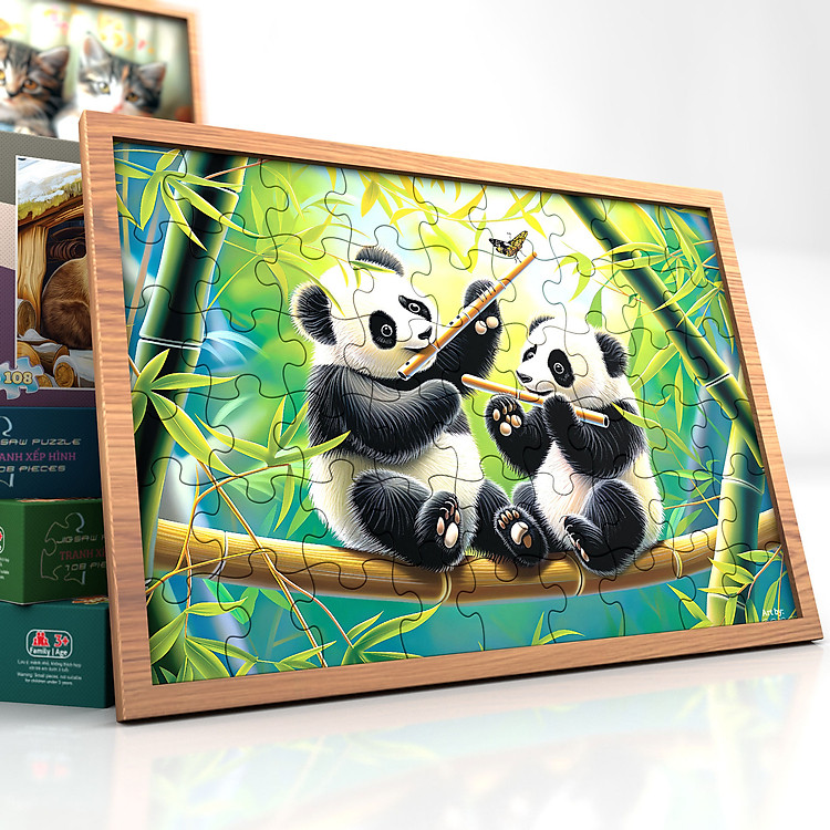 Tranh xếp hình Tia Sáng Panda 108 mảnh Chính hãng Giá tốt - Hình ảnh 2