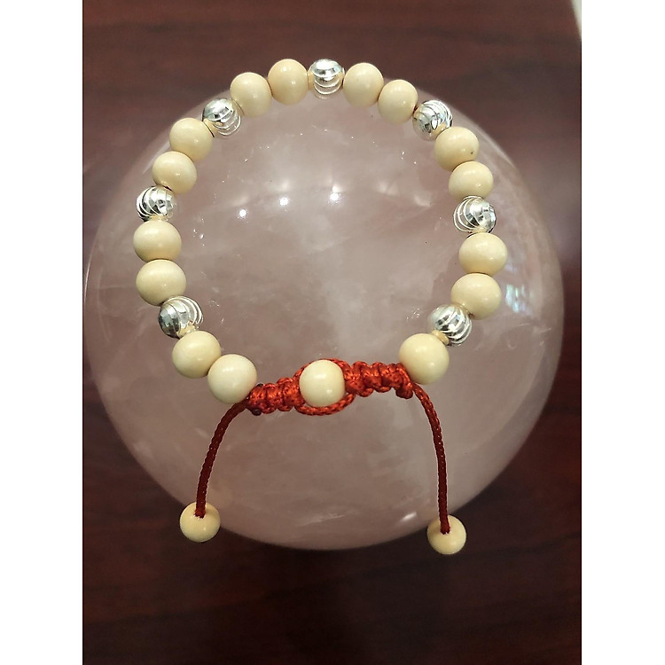 Vòng Dâu Tằm 7 Bi Bạc Cho Bé Trai