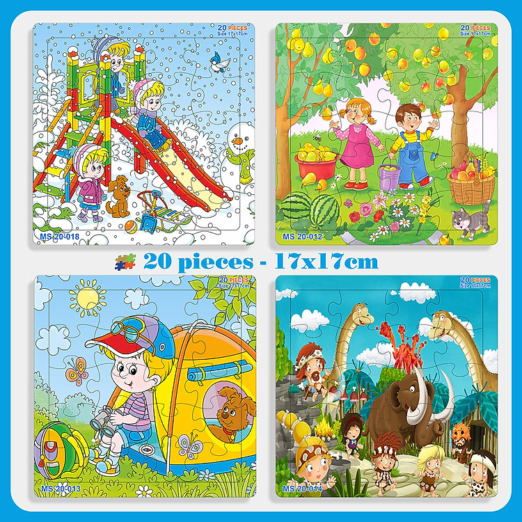 Bộ tranh xếp hình 20 mảnh cho bé Chính hãng Giá tốt