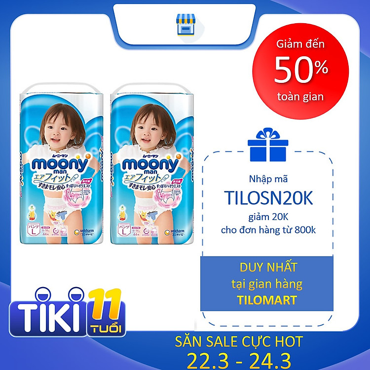 Mua Combo 2 Gói Tã Quần Moony Nhật Giá tốt - Hình ảnh 2