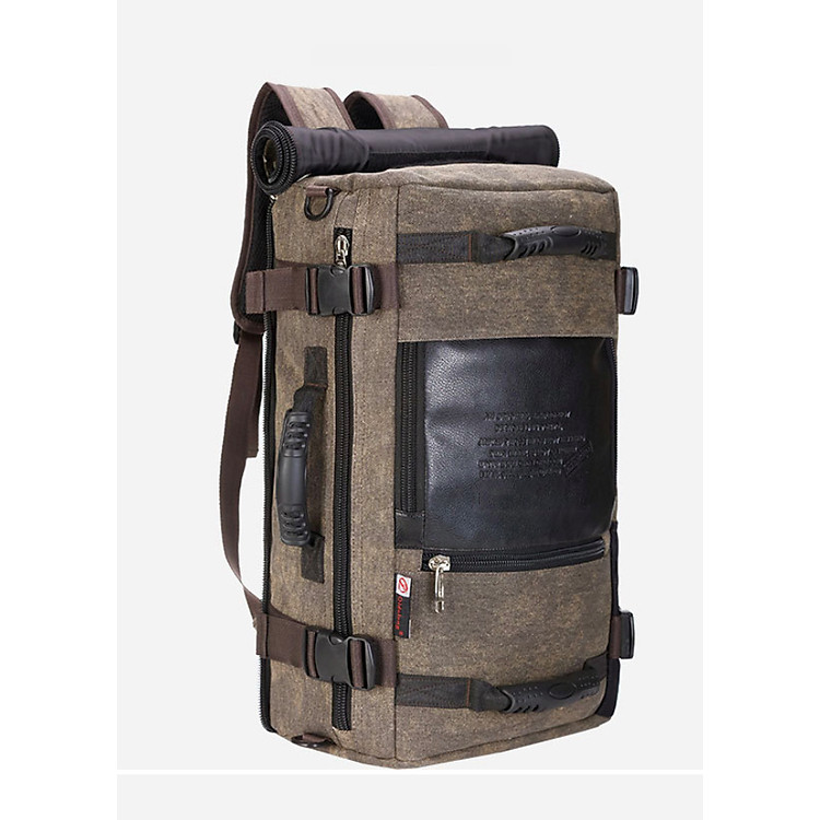 Balo nam vải canvas chống nước cao cấp, có quai xách và đeo tiện dụng đi du lịch và chứa đồ