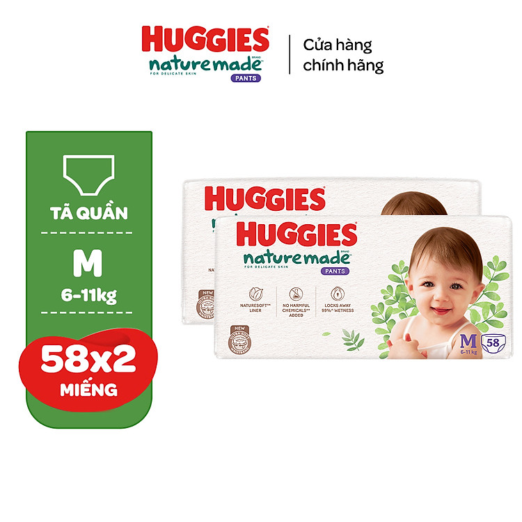 Combo 2 Tã Huggies Platinum NatureMade Đảm bảo Giá rẻ