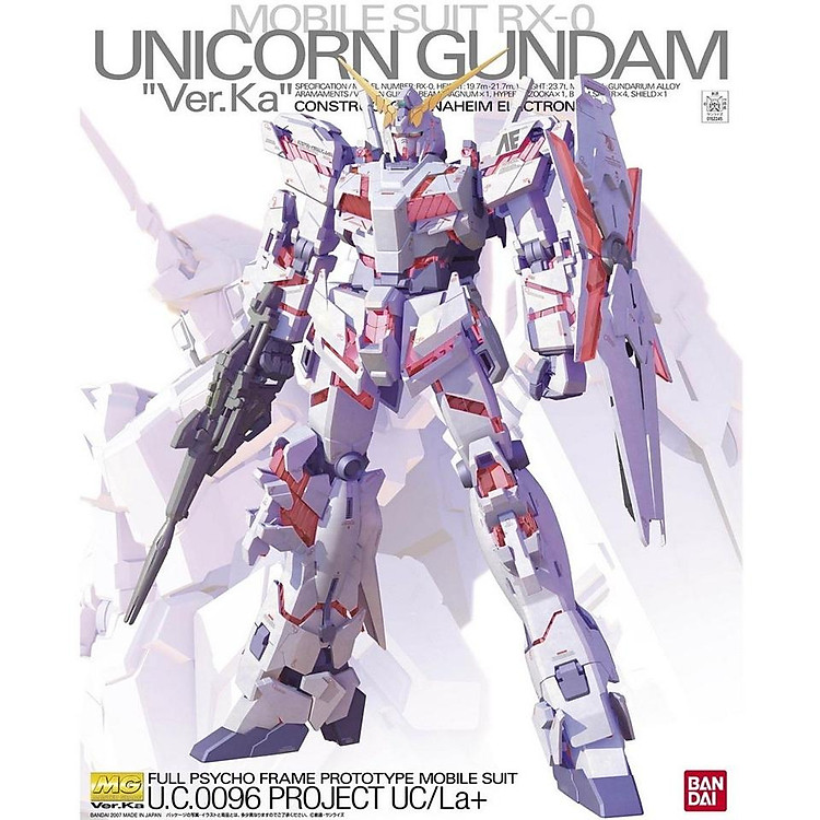 Mô hình UNICORN GUNDAM Ver.Ka MG 1/100 lắp ráp Gunpla BANDAI CHÍNH HÃNG