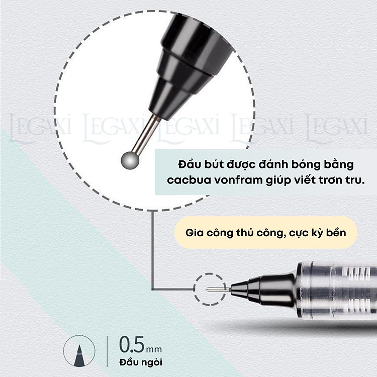 Bút gel Legaxi (0.5mm) - Mực xanh đỏ đen - Ảnh 4