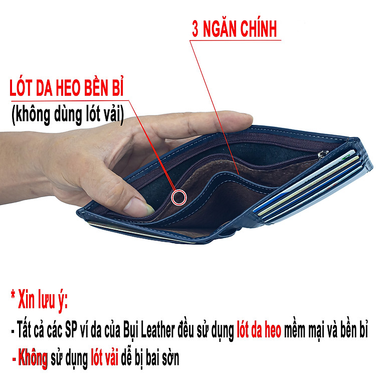 Ví nam, bóp nam da bò Nappa Bụi Leather V101 - Bảo hành 12 tháng - Ảnh 5