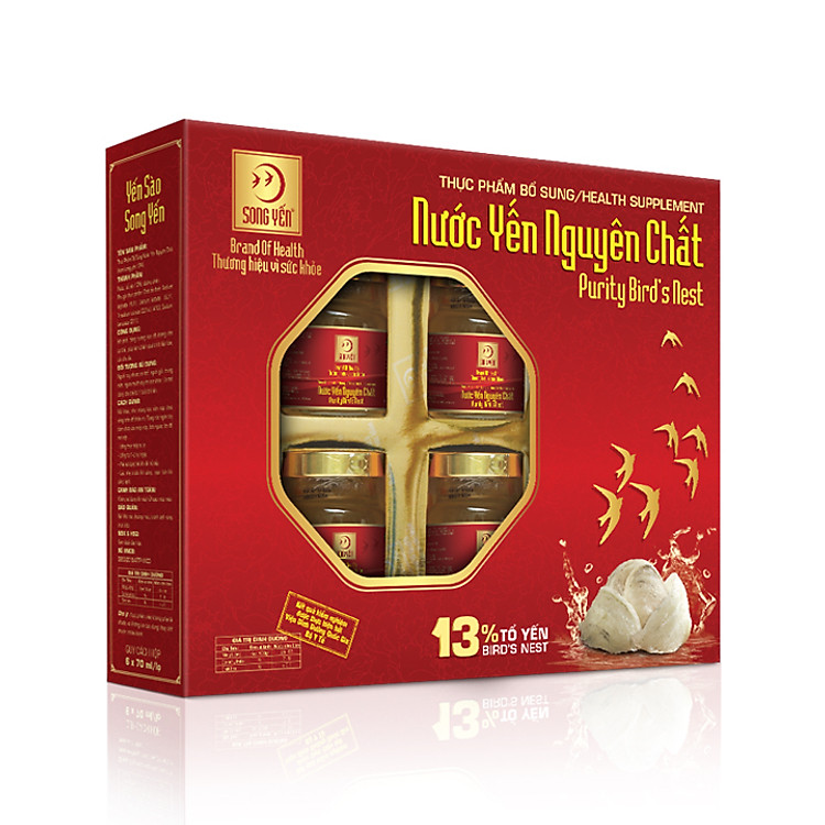 Nước Yến Nguyên Chất Song Yến - NYNC6 (Lốc 6X70ml)