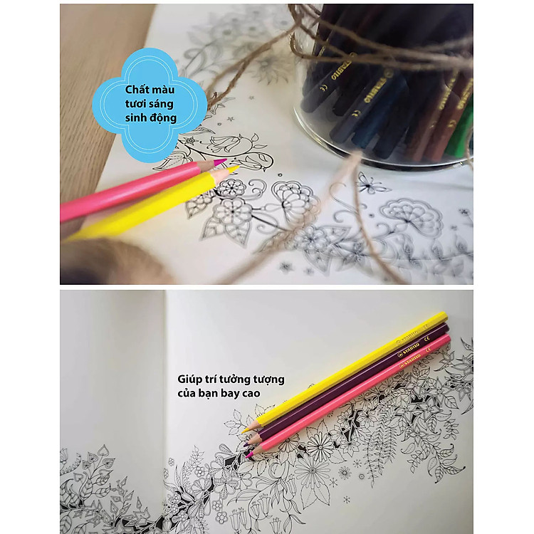 Chì màu STABILO Swan (450) - Xanh Cyan, Hồng Magenta - Ảnh 3