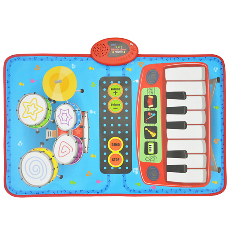 Thảm Chơi Nhạc Hình Nhạc Cụ Piano & Trống bản MINI