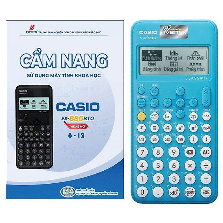 Máy Tính CASIO FX-880BTG – Màu Xanh Biển + Cẩm Nang Sử Dụng