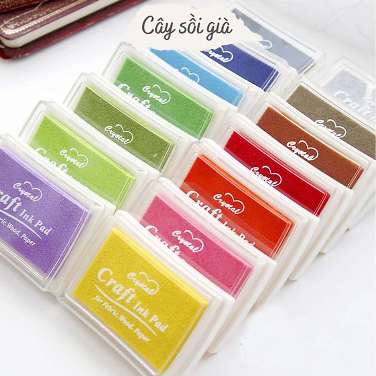 S12 - Hộp mực đóng dấu Craft Ink Pad in con dấu gỗ trang trí sổ bullet journal, junk journal