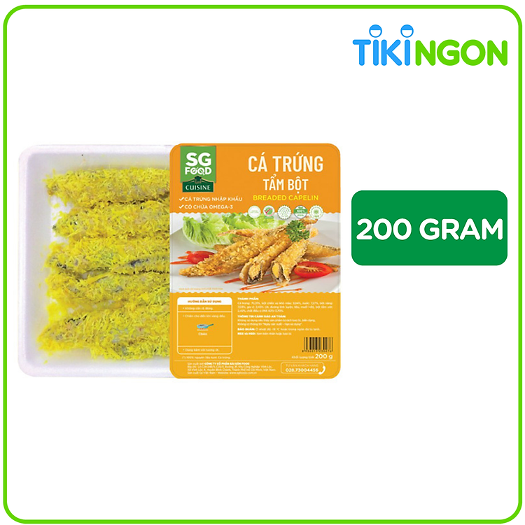 Cá trứng tẩm bột SG Food Đông Lạnh 200g