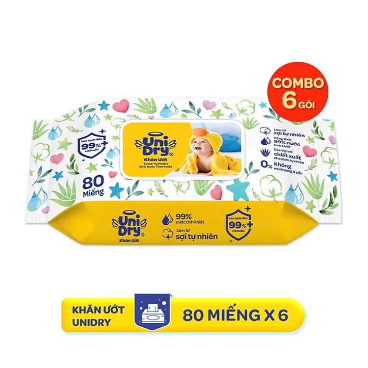 Mua Combo 6 Khăn ướt UniDry Baby WTP Ưu đãi - Hình ảnh 5