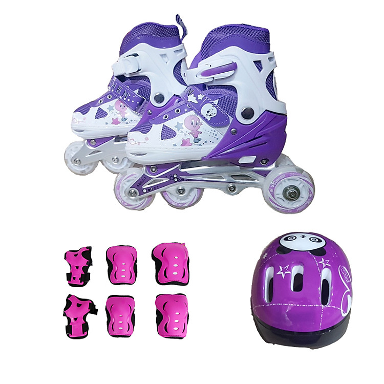 Giày Trượt Patin Cao Cấp OS02 Thế Hệ Mới Tự Thăng Bằng 2 Hàng (Chuyển Từ 2 Hàng Sang 1 Hàng) Đại Nam Sport + Kèm Bộ Bảo Hộ