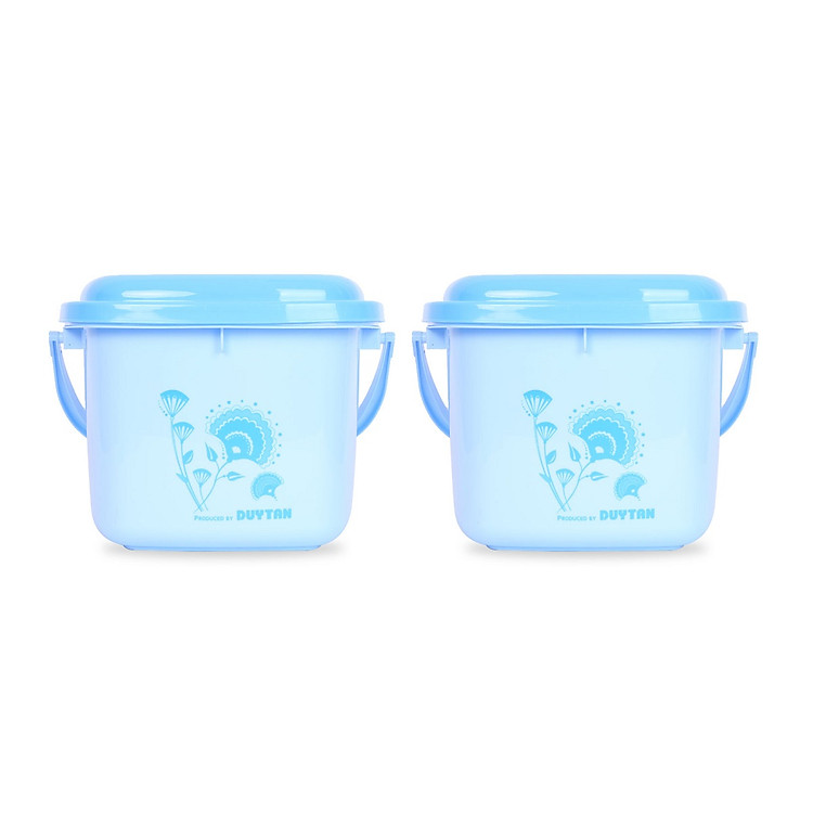 Combo 2 Xô Vuông nhựa Duy Tân – Tùy chọn số lít – Màu ngẫu nhiên – Có nắp, tiện dụng đựng thực phẩm