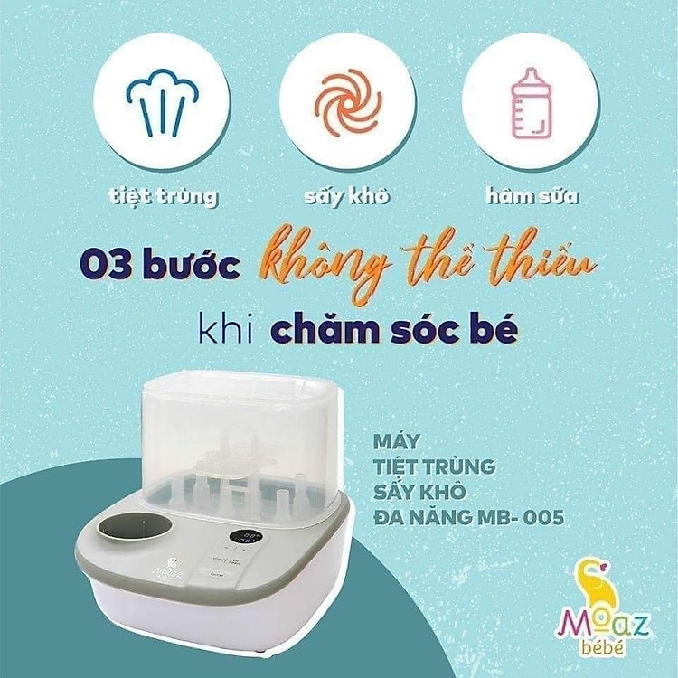 Máy tiệt trùng hâm sữa Moaz Bebe MB-005 Chính hãng Giá tốt - Hình ảnh 4