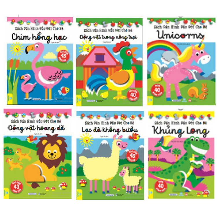 Combo 6 cuốn: Sách dán hình đầu đời cho bé