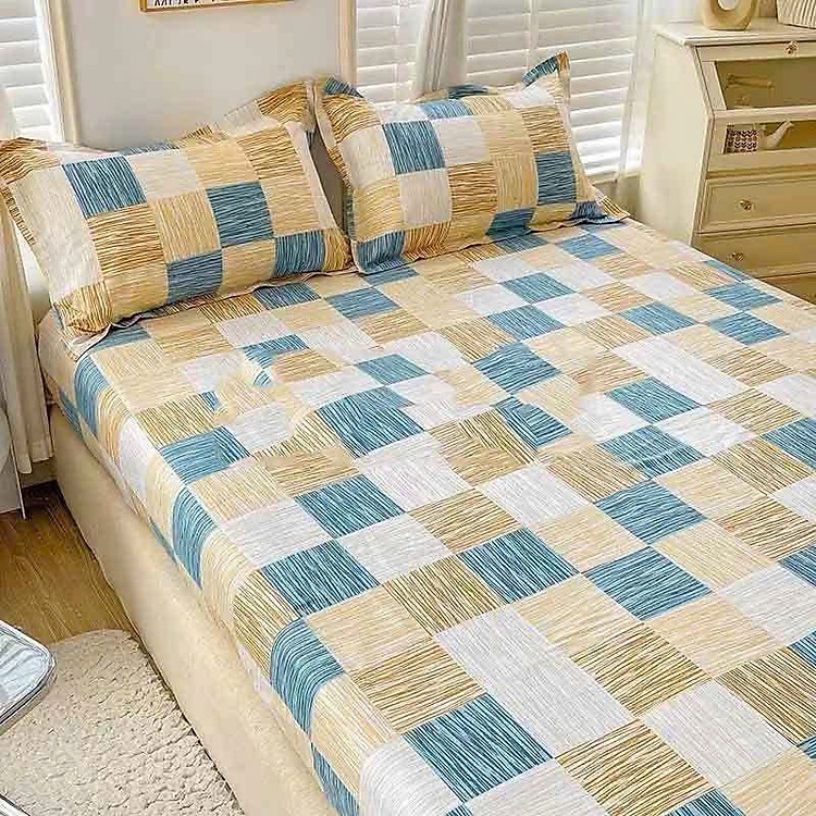 Bộ ga giường cotton hàn LIDACO cotton 100% mềm mát , thấm hút tuyệt đối đủ mọi size nệm