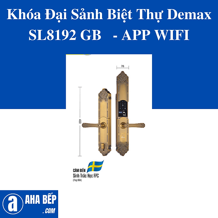 Khóa Đại Sảnh Biệt Thự Demax SL8192 GB - APP WIFI. Hàng Chính Hãng