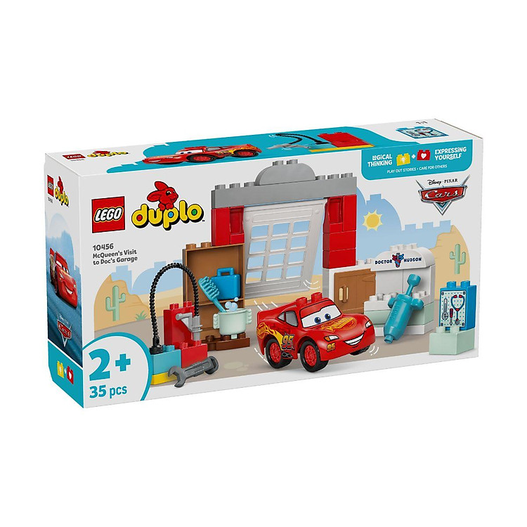 LEGO DUPLO 10456 Đồ Chơi Bộ Lắp Ráp Chuyến Thăm Gara Của Bác Sĩ Doc Và Xe McQueen (35 chi tiết)