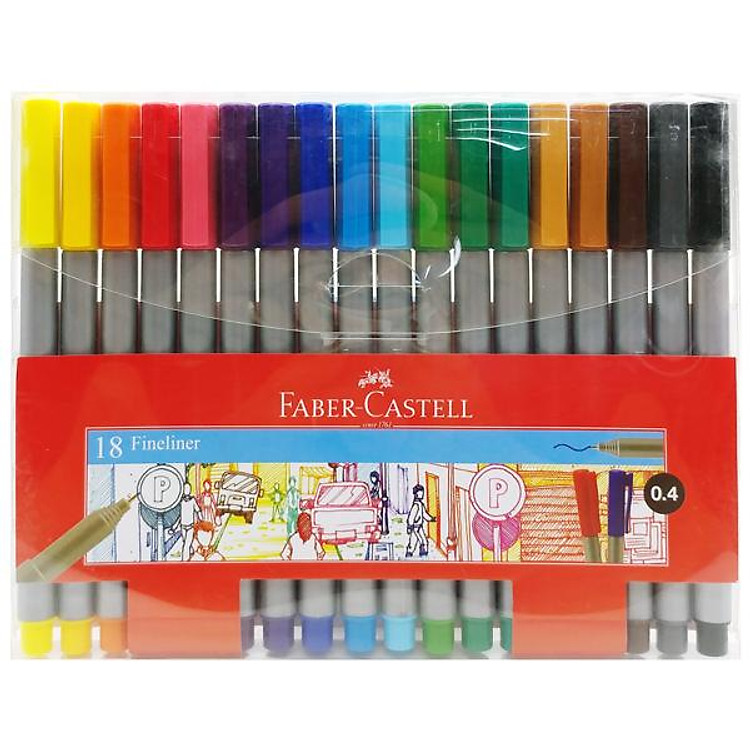 Bút Dạ Kim Nắp Kẹp Faber 150718 (18 màu)