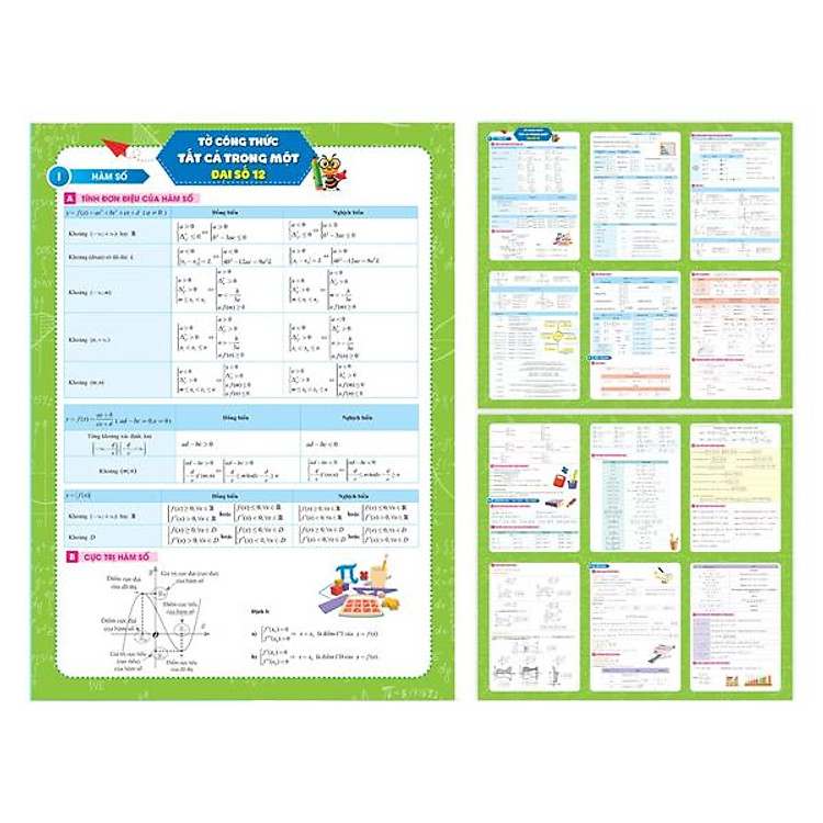 Tờ Công Thức Toán 12 - Tất Cả Trong Một: Đại Số + Hình Học