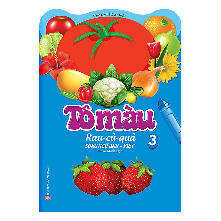 Sách Tô Màu Rau - Củ - Quả Song Ngữ Anh - Việt (Tập 3)