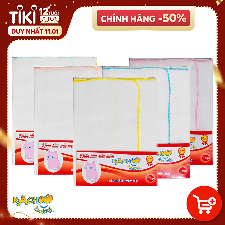 Mua tại Lazada: Khăn sữa KACHOO 3 lớp siêu mềm Chính hãng, giá tốt
