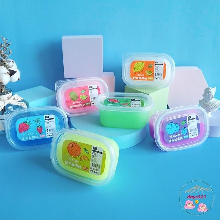 Slime hoa quả FRUIT dưa hấu việt quất cam thanh long 9 màu cực đẹp Đồ chơi hũ slam chất nhờn ma quái squishy 280ML