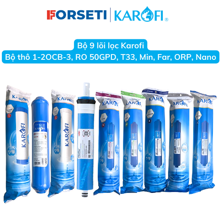 Combo 9 lõi lọc Karofi hàng chính hãng dành cho máy lọc nước Karofi N-e119/A, N-e119/U