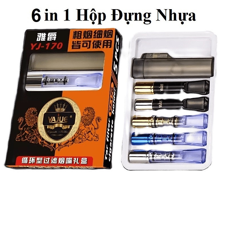 Đầu Lọc Thuốc Lá 6 in 1 (Bộ 5 Tẩu + 1 Hộp Đựng)