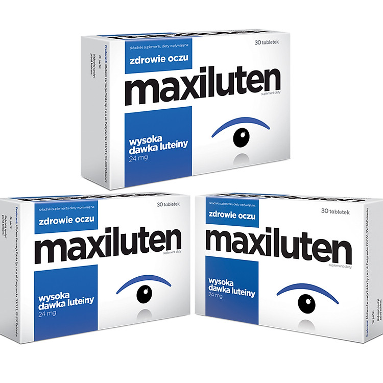 Bộ sản phẩm 3 hộp viên uống bổ mắt nhập khẩu chính hãng MAXILUTEN (30 viên) giúp tăng cường thị lực cho mắt, bảo vệ mắt sáng khỏe, làm chậm quá trình thoái hóa điểm vàng của mắt