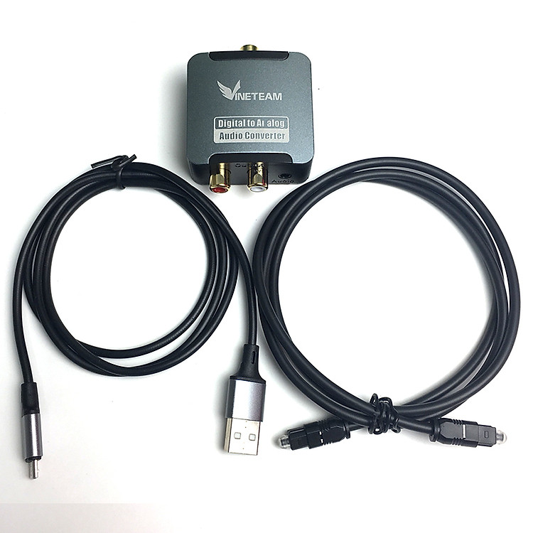 VINETTEAM Bộ Chuyển Đổi Âm Thanh Quang Học Sang AV + Cáp Optical - Hàng Chính Hãng