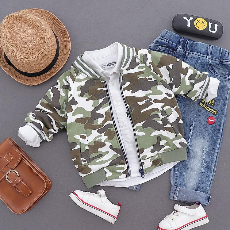 Áo Khoác Rằn Ri Bé Trai- Bé Gái