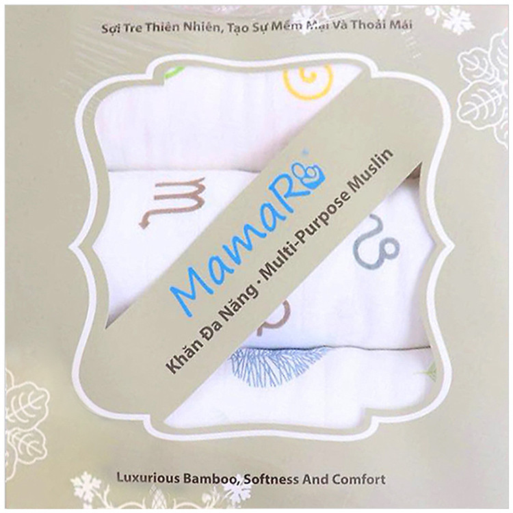 Bộ 3 khăn sợi tre cho bé Mamaru Chính hãng Tiết kiệm - Hình ảnh 2