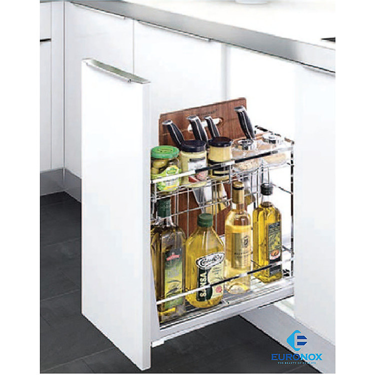 Giá dao thớt chai lọ đa năng nan dẹt Inox SUS304HL Multi-Purpose Flat-bar Spice Rack of Stainless Steel SUS304HL w/Knife & Cutting Board Holder
